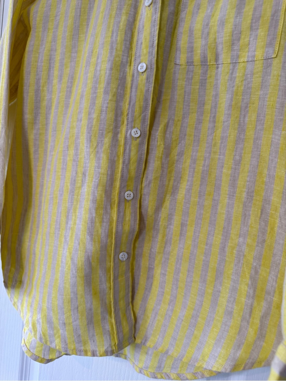 Faherty Laguna Linen Relaxed Shirt - Golden Kiwi Lucy Stripe - Picture 10 of 13